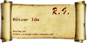 Rötzer Ida névjegykártya