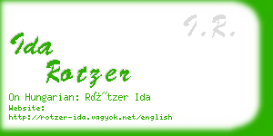 ida rotzer business card
